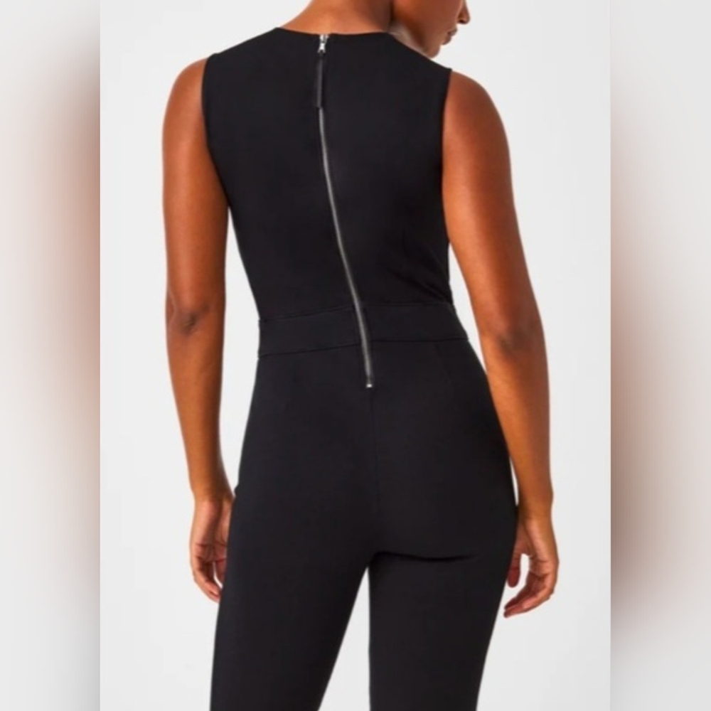 SPANX Perfect Sleeveless Jumpsuit In Black Size Large Tall - Picture 11 of 11